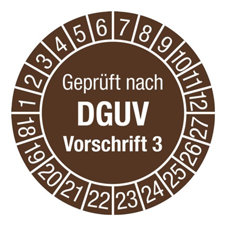 Mehrjahresprüfplakette D.30 mmBxL Geprüft n.DGUV3 18-27 Folie