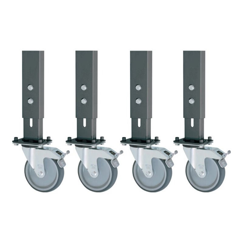 Rau Rollensatz f.Werktische H.760-1080xB1500/2000mm 2 Bockrollen 2 Lenkrollen