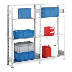 Steckregal H2000xB2000xT400mm Grund-/Anbaur.verz.8 Stahlb.Trgf.150kg Feldl.300kg