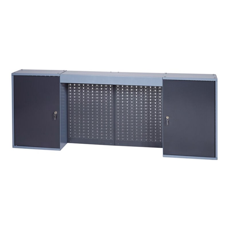 Werkzeugschrank H600xB1600xT200mm silber anth.4 Lochrückwände,2 Türen