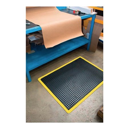 COBA Arbeitsplatzbodenbelag Fertigmatte L1200xB900xS14mm schwarz/gelb SBR-Gummi