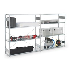 Großfach-Steckregal H2000xB1700xT400mm Anbauregalrzsilber 4Stahlböden