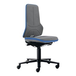 bimos Arbeitsdrehstuhl Neon Rollen Supertec-Gewebe grau blau 450-620mm