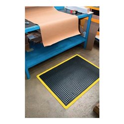 COBA Arbeitsplatzbodenbelag Fertigmatte L900xB600xS14mm schwarz/gelb SBR-Gummi