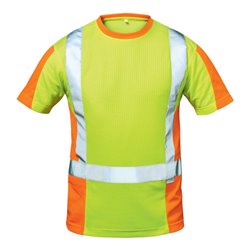Feldtmann Warnschutz T-Shirt Utrecht Gr.L gelb/orange 75% PES/25% CO FELDTMANN