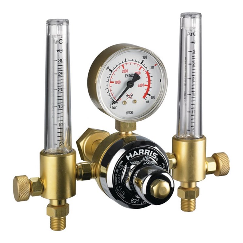 Flaschendruckminderer 821-F Argon/CO₂ 200bar Doppelflowmeter 30l/min