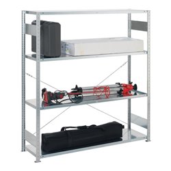 Großfach-Steckregal H2000xB1700xT500mm Grundregalrzsilber 4Stahlböden