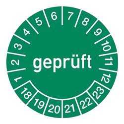 Mehrjahresprüfplakette D.30 mmBxL gepr.2018-2023 Folie