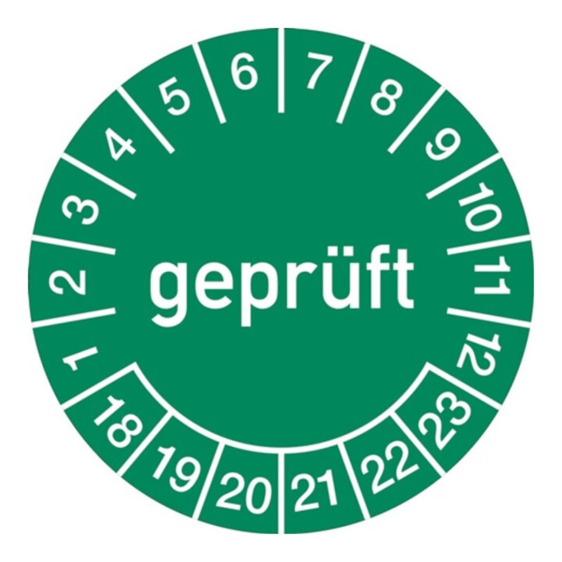 Mehrjahresprüfplakette D.30 mmBxL gepr.2018-2023 Folie