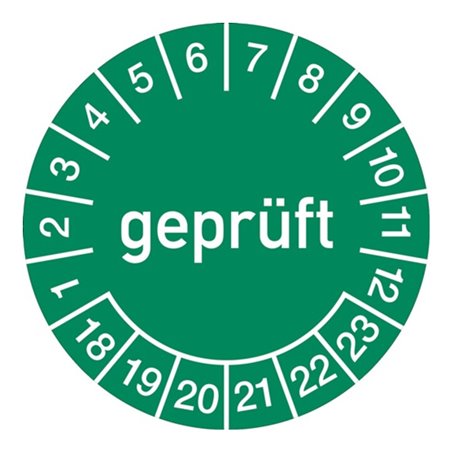 Mehrjahresprüfplakette D.30 mmBxL gepr.2018-2023 Folie