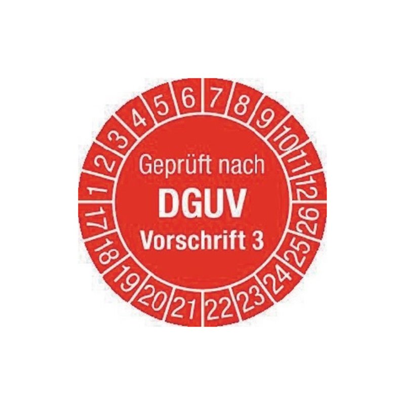 Mehrjahresprüfplakette D.30mm Geprüft n. DGUV3 17-26 Folie Btl. a 100 St.
