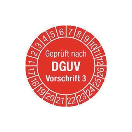 Mehrjahresprüfplakette D.30mm Geprüft n. DGUV3 17-26 Folie Btl. a 100 St.