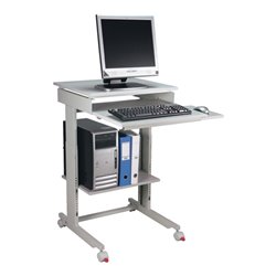 PC-Arbeitstisch H720-1100xB600xT500mm lichtgrau fahrbar