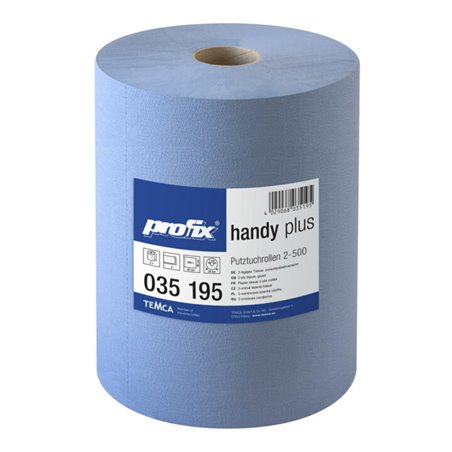 Putztuch profix handy plus L.380xB360mm blau,2lagig 500 Tü./Rl.