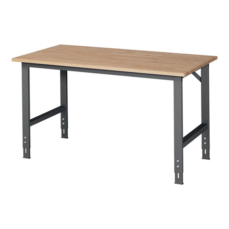 Rau Werktisch B1500xT800xH760/1080mm 22mm Buche-Platte Gestell anthrazit