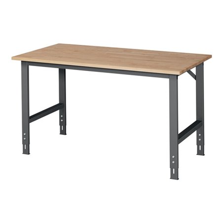 Rau Werktisch B1500xT800xH760/1080mm 22mm Buche-Platte Gestell anthrazit