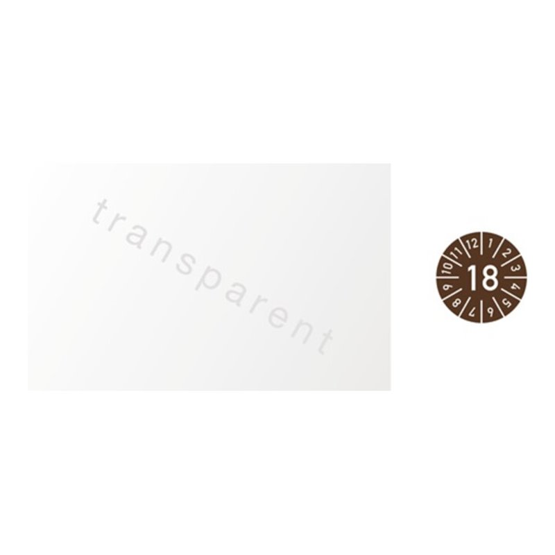 Einjahreskabelprüfplakette B25xL60mm Jahr 2018 m.Monaten Folie