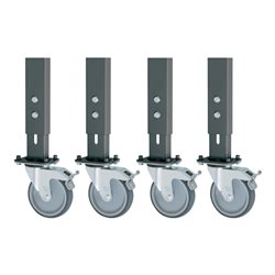 Rau Rollensatz f.Werktische H.760-1080xB1500/2000mm 4 Lenkrollen m. Feststeller