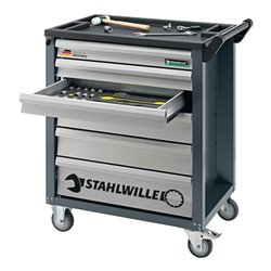 Stahlwille Werkzeugwagen B.780xT.499xH.912mm 126-tlg. Werkz. 8 Module m. 3 Schubl. bestückt