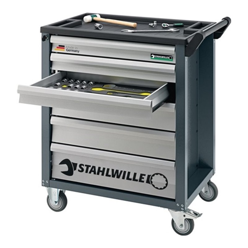 Stahlwille Werkzeugwagen B.780xT.499xH.912mm 126-tlg. Werkz. 8 Module m. 3 Schubl. bestückt