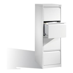C+P Hängeregistraturschrank Acurado für Hängehefter DIN A4, 4 Schubladen, einbahnig Front Reinweiß Korpus Reinweiß