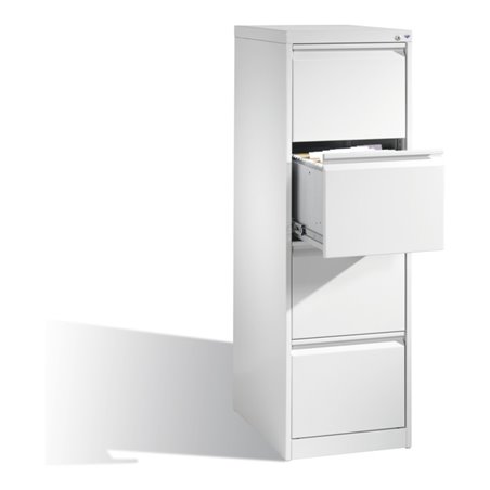 C+P Hängeregistraturschrank Acurado für Hängehefter DIN A4, 4 Schubladen, einbahnig Front Reinweiß Korpus Reinweiß