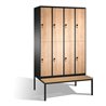 C+P Doppelstockspind Evolo mit Sitzbank, 8 Fächer, H2090xB1200xT500/815mm Korpus Schwarzgrau