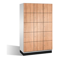 C+P Fächerschrank Cambio auf Sockel, 15 Fächer, H1950xB1200xT525mm, Reinweiß/Kirsche