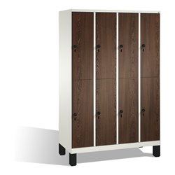 C+P Doppelstockspind Evolo auf Füßen, 8 Fächer, H1850xB1200xT500mm Korpus Reinweiß