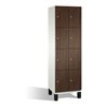 C+P Fächerschrank Cambio auf Füßen, 8 Fächer, H1980xB600xT525mm, Reinweiß/Wenge