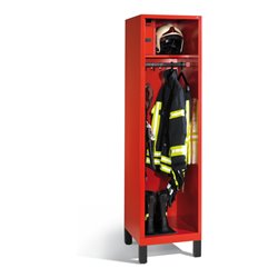 C+P Feuerwehrschrank Evolo mit Wertfach, 1 Abteil, H1850xB520xT600mm Korpus Feuerrot