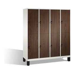 C+P Doppelstockspind Evolo auf Füßen, 8 Fächer, H1850xB1600xT500mm Korpus Reinweiß