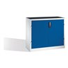 C+P Schwerlast-Beistellschrank mit Drehtüren, innen 1 Boden, H1000xB1200xT500mm Front Enzianblau Korpus Lichtgrau