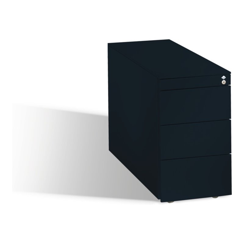 C+P Rollcontainer Asisto Small M/3/3/3, H570xB330xT800mm Schwarzgrau