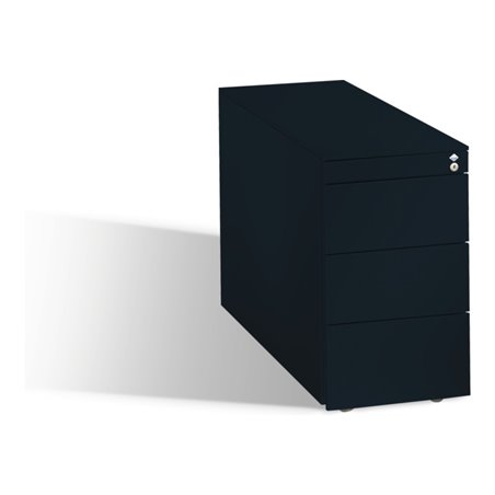 C+P Rollcontainer Asisto Small M/3/3/3, H570xB330xT800mm Schwarzgrau