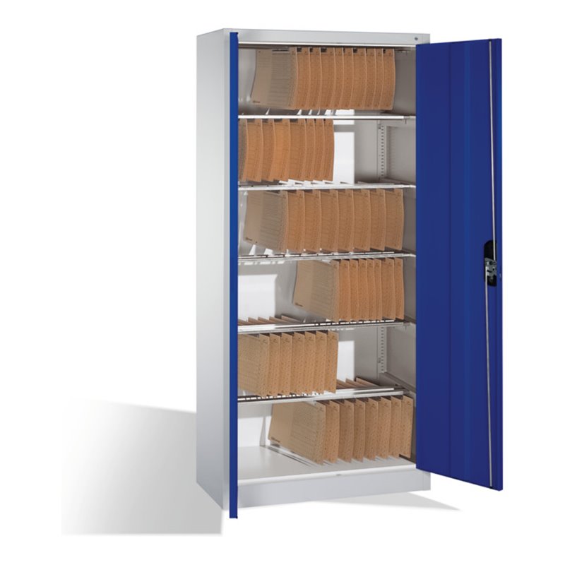 C+P Aktenschrank Acurado mit Drehtüren, innen 6 Pendelstangen, H1950xB930xT400mm Farbe Front Lapisblau