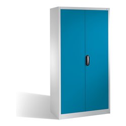 C+P Magazinschrank mit 4 Böden zur Aufnahme von Sichtlagerkästen, H1980xB1000xT420mm Front Lichtblau Korpus Lichtgrau