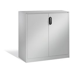 C+P Akten-Sideboard Acurado mit Drehtüren, 3 Ordnerhöhen, H1200xB1200xT500mm Weißaluminium