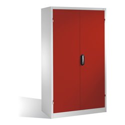 C+P Magazinschrank mit 106 Sichtlagerkästen, H1950xB1100xT535mm Front Rubinrot Korpus Lichtgrau