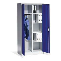 C+P Akten-Garderobenschrank Acurado mit Drehtüren, H1950xB930xT500mm Front Lapisblau Korpus Lichtgrau