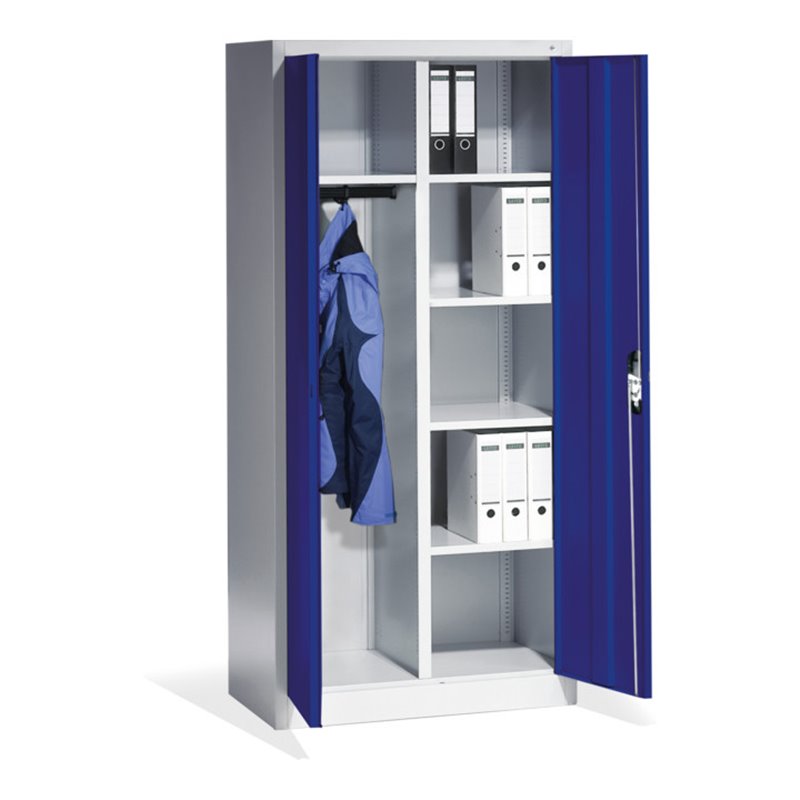 C+P Akten-Garderobenschrank Acurado mit Drehtüren, H1950xB930xT500mm Front Lapisblau Korpus Lichtgrau