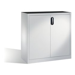 C+P Werkzeug-Beistellschrank mit Drehtüren, innen 2 Böden, H1200xB1200xT500mm Front Lichtgrau Korpus Lichtgrau