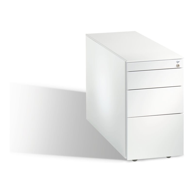 C+P Rollcontainer Asisto Small M/2/3/4, H570xB330xT800mm Front Reinweiß Korpus Reinweiß