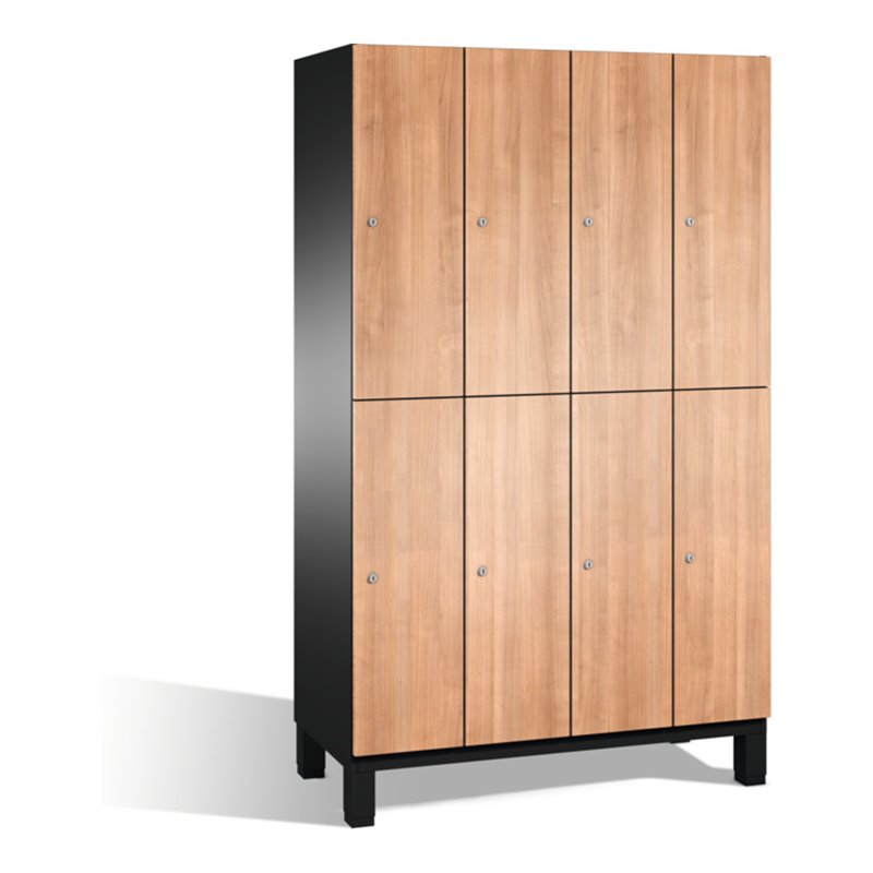 C+P Doppelstockspind Cambio auf Füßen, 8 Fächer, H1980xB1200xT525mm Korpus Schwarzgrau