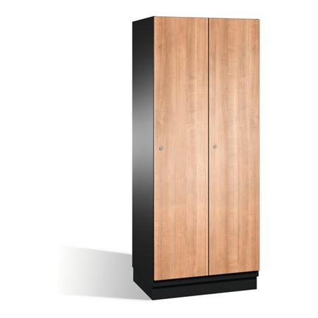 C+P Umkleidespind Cambio auf Sockel, 2 Abteile, H1950xB800xT525mm Korpus Schwarzgrau