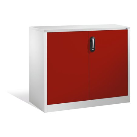 C+P Akten-Sideboard Acurado mit Drehtüren, 2 Ordnerhöhen, H1000xB1200xT500mm Front Rubinrot Korpus Lichtgrau