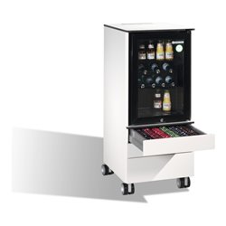 C+P Kühlschrank-Caddy Asisto für Cappuccino- und Lungo-Tassen, H1150xB500xT600mm Front Reinweiß Korpus Reinweiß