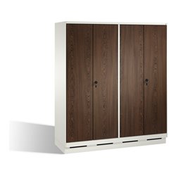 C+P Doppelspind Evolo auf Sockel, 4 Abteile, H1800xB1600xT500mm Korpus Reinweiß