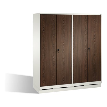 C+P Doppelspind Evolo auf Sockel, 4 Abteile, H1800xB1600xT500mm Korpus Reinweiß