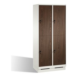 C+P Doppelstockspind Evolo auf Sockel, 4 Fächer, H1800xB800xT500mm Korpus Reinweiß
